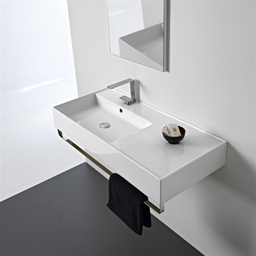 Håndvask 101x 46 cm. med sidebord til højre